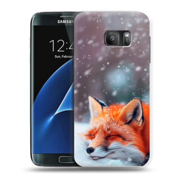 Силиконовый противоударный чехол на Samsung Galaxy S7 с принтом лиса Силиконовый противоударный чехол на Samsung Galaxy S7 с принтом лиса