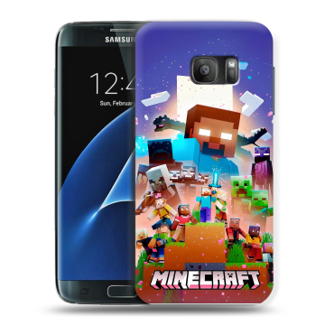 Силиконовый противоударный чехол на Samsung Galaxy S7 с принтом Майнкрафт Minecraft Силиконовый противоударный чехол на Samsung Galaxy S7 с принтом Майнкрафт Minecraft