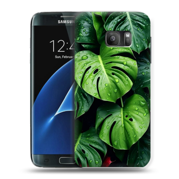 Силиконовый противоударный чехол на Samsung Galaxy S7 с принтом Листья Силиконовый противоударный чехол на Samsung Galaxy S7 с принтом Листья