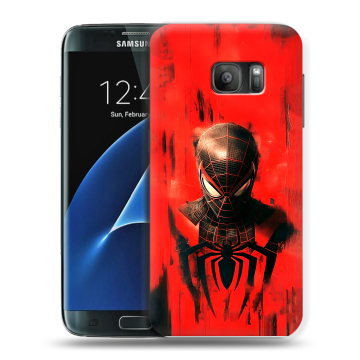 Силиконовый противоударный чехол на Samsung Galaxy S7 с принтом человек паук spiderman