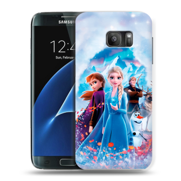 Силиконовый противоударный чехол на Samsung Galaxy S7 с принтом Холодное сердце Frozen