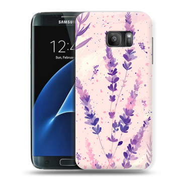 Силиконовый противоударный чехол на Samsung Galaxy S7 с принтом цветы лаванда