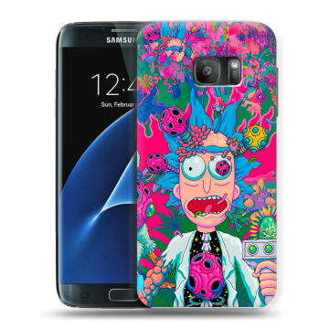 Силиконовый противоударный чехол на Samsung Galaxy S7 с принтом Рик и Морти Rick Morty