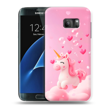 Силиконовый противоударный чехол на Samsung Galaxy S7 с принтом Единорог