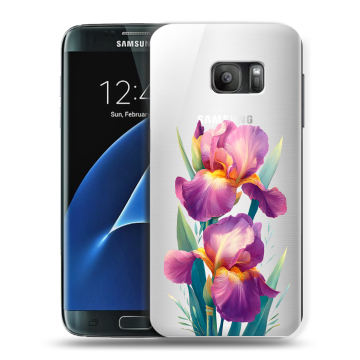 Силиконовый противоударный чехол на Samsung Galaxy S7 с принтом Цветы орхидеи Силиконовый противоударный чехол на Samsung Galaxy S7 с принтом Цветы орхидеи