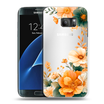 Силиконовый противоударный чехол на Samsung Galaxy S7 с принтом Цветы принт Силиконовый противоударный чехол на Samsung Galaxy S7 с принтом Цветы принт