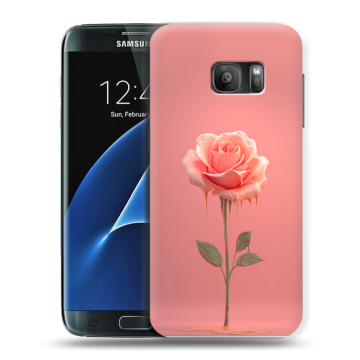 Силиконовый противоударный чехол на Samsung Galaxy S7 с принтом Розовая роза Силиконовый противоударный чехол на Samsung Galaxy S7 с принтом Розовая роза