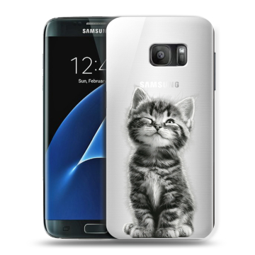 Силиконовый противоударный чехол на Samsung Galaxy S7 с принтом Котенок Силиконовый противоударный чехол на Samsung Galaxy S7 с принтом Котенок