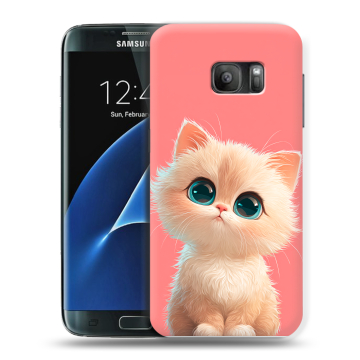 Силиконовый противоударный чехол на Samsung Galaxy S7 с принтом Розовый котенок Силиконовый противоударный чехол на Samsung Galaxy S7 с принтом Розовый котенок