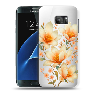 Силиконовый противоударный чехол на Samsung Galaxy S7 с принтом Цветы Силиконовый противоударный чехол на Samsung Galaxy S7 с принтом Цветы