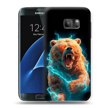 Силиконовый противоударный чехол на Samsung Galaxy S7 с принтом Медведь Силиконовый противоударный чехол на Samsung Galaxy S7 с принтом Медведь