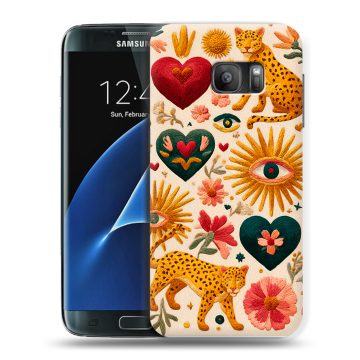 Силиконовый противоударный чехол на Samsung Galaxy S7 с принтом Модный принт Силиконовый противоударный чехол на Samsung Galaxy S7 с принтом Модный принт