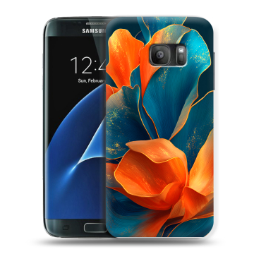 Силиконовый противоударный чехол на Samsung Galaxy S7 с принтом Цветы Силиконовый противоударный чехол на Samsung Galaxy S7 с принтом Цветы