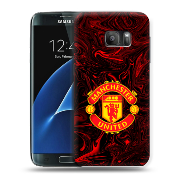 Силиконовый противоударный чехол на Samsung Galaxy S7 с принтом Manchester United Силиконовый противоударный чехол на Samsung Galaxy S7 с принтом Manchester United