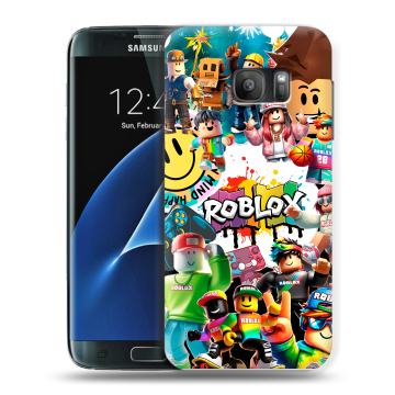 Силиконовый противоударный чехол на Samsung Galaxy S7 с принтом Roblox Роблокс Силиконовый противоударный чехол на Samsung Galaxy S7 с принтом Roblox Роблокс