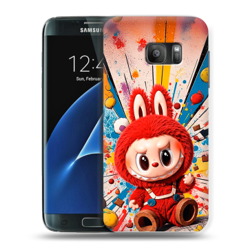Силиконовый противоударный чехол на Samsung Galaxy S7 с принтом Labubu Лабубу