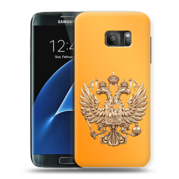 Силиконовый противоударный чехол на Samsung Galaxy S7 с принтом Герб Флаг России Силиконовый противоударный чехол на Samsung Galaxy S7 с принтом Герб Флаг России