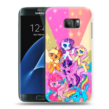 Силиконовый противоударный чехол на Samsung Galaxy S7 с принтом My little pony Дружба чудо