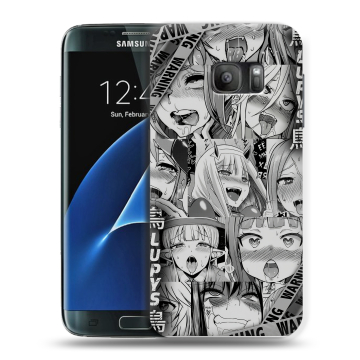 Силиконовый противоударный чехол на Samsung Galaxy S7 с принтом Ahegao Ахегао Аниме Силиконовый противоударный чехол на Samsung Galaxy S7 с принтом Ahegao Ахегао Аниме