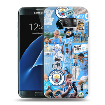 Силиконовый противоударный чехол на Samsung Galaxy S7 с принтом Man City Манчестер Сити Силиконовый противоударный чехол на Samsung Galaxy S7 с принтом Man City Манчестер Сити