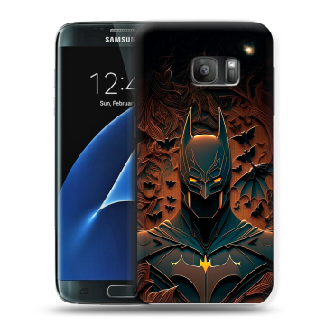 Силиконовый противоударный чехол на Samsung Galaxy S7 с принтом Batman Бэтмен Силиконовый противоударный чехол на Samsung Galaxy S7 с принтом Batman Бэтмен