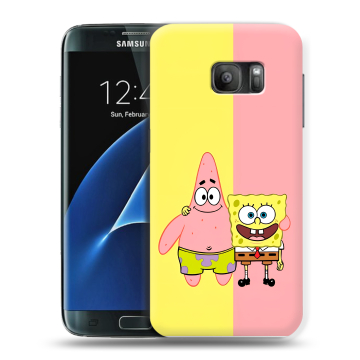 Силиконовый противоударный чехол на Samsung Galaxy S7 с принтом Спанч боб Спанчбоб