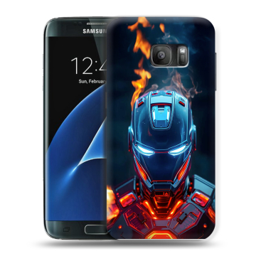 Силиконовый противоударный чехол на Samsung Galaxy S7 с принтом IronMan Железный человек Силиконовый противоударный чехол на Samsung Galaxy S7 с принтом IronMan Железный человек
