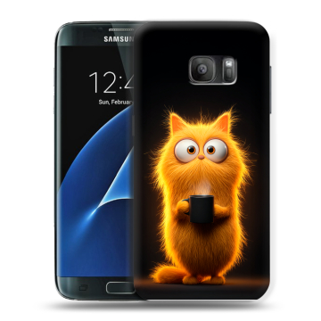 Силиконовый противоударный чехол на Samsung Galaxy S7 с принтом Смешной кот