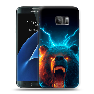 Силиконовый противоударный чехол на Samsung Galaxy S7 с принтом Медведь Силиконовый противоударный чехол на Samsung Galaxy S7 с принтом Медведь
