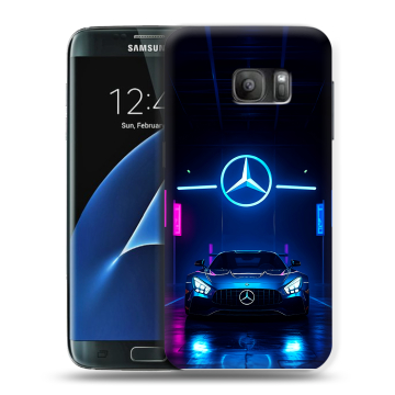 Силиконовый противоударный чехол на Samsung Galaxy S7 с принтом Mercedes Мерседес