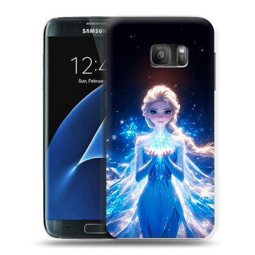 Силиконовый противоударный чехол на Samsung Galaxy S7 с принтом Холодное сердце Frozen