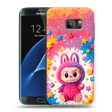 Силиконовый противоударный чехол на Samsung Galaxy S7 с принтом Labubu Лабубу