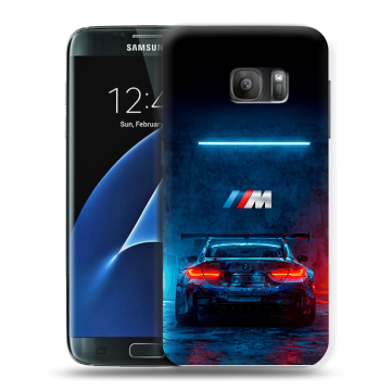 Силиконовый противоударный чехол на Samsung Galaxy S7 с принтом BMW БМВ