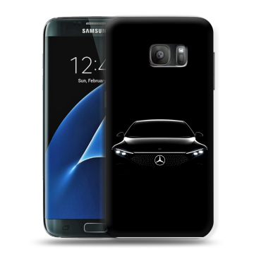 Силиконовый противоударный чехол на Samsung Galaxy S7 с принтом Mercedes Мерседес