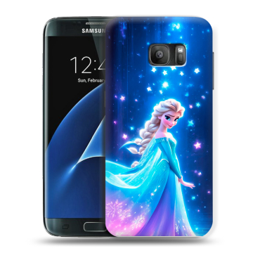 Силиконовый противоударный чехол на Samsung Galaxy S7 с принтом Холодное сердце Frozen