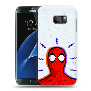 Силиконовый противоударный чехол на Samsung Galaxy S7 с принтом Spiderman Человек паук Силиконовый противоударный чехол на Samsung Galaxy S7 с принтом Spiderman Человек паук