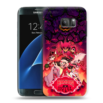 Силиконовый противоударный чехол на Samsung Galaxy S7 с принтом Hazbin Hotel Отель Хазбин