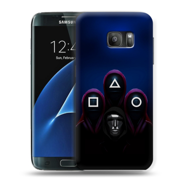 Силиконовый противоударный чехол на Samsung Galaxy S7 с принтом Игра Кальмара Силиконовый противоударный чехол на Samsung Galaxy S7 с принтом Игра Кальмара