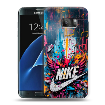 Силиконовый противоударный чехол на Samsung Galaxy S7 с принтом Nike Найк Силиконовый противоударный чехол на Samsung Galaxy S7 с принтом Nike Найк
