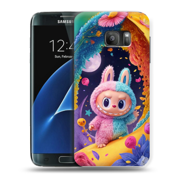 Силиконовый противоударный чехол на Samsung Galaxy S7 с принтом Labubu Лабубу Силиконовый противоударный чехол на Samsung Galaxy S7 с принтом Labubu Лабубу