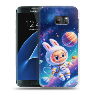 Силиконовый противоударный чехол на Samsung Galaxy S7 с принтом Labubu Лабубу Силиконовый противоударный чехол на Samsung Galaxy S7 с принтом Labubu Лабубу