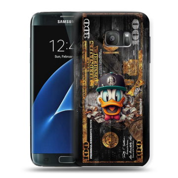 Силиконовый противоударный чехол на Samsung Galaxy S7 с принтом Дональд Дак Доллар