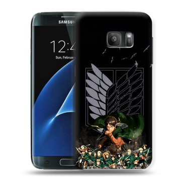 Силиконовый противоударный чехол на Samsung Galaxy S7 с принтом Атака титанов