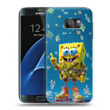 Силиконовый противоударный чехол на Samsung Galaxy S7 с принтом Спанч боб Спанчбоб Силиконовый противоударный чехол на Samsung Galaxy S7 с принтом Спанч боб Спанчбоб