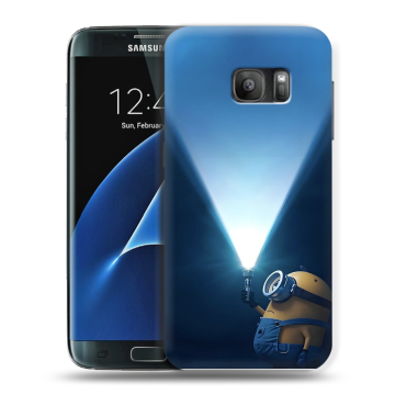 Силиконовый противоударный чехол на Samsung Galaxy S7 с принтом Миньоны