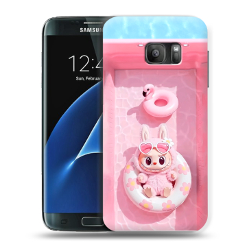 Силиконовый противоударный чехол на Samsung Galaxy S7 с принтом Labubu Лабубу