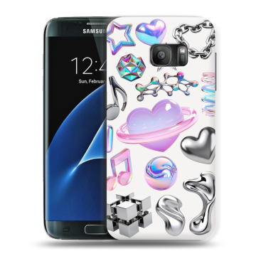 Силиконовый противоударный чехол на Samsung Galaxy S7 с принтом Y2K Силиконовый противоударный чехол на Samsung Galaxy S7 с принтом Y2K