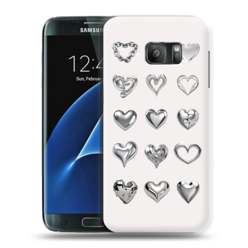 Силиконовый противоударный чехол на Samsung Galaxy S7 с принтом Y2K сердечки Силиконовый противоударный чехол на Samsung Galaxy S7 с принтом Y2K сердечки