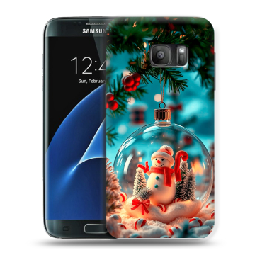 Силиконовый противоударный чехол на Samsung Galaxy S7 с принтом Новый год Силиконовый противоударный чехол на Samsung Galaxy S7 с принтом Новый год