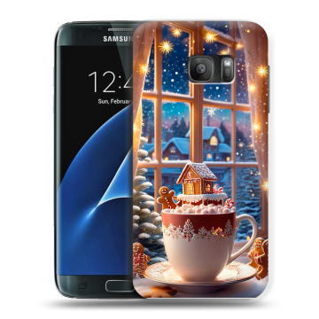 Силиконовый противоударный чехол на Samsung Galaxy S7 с принтом Новый год Силиконовый противоударный чехол на Samsung Galaxy S7 с принтом Новый год